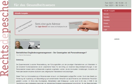 Bild: Rechtsdepesche für das Gesundheitswesen